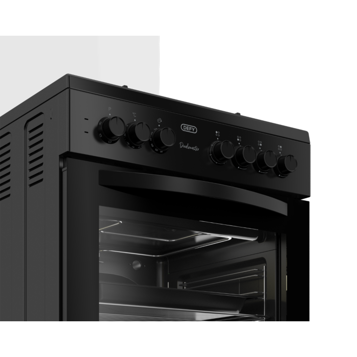 Defy 60cm Black 3 Gas 1 Solid Plate Stove - DGS679