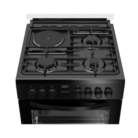Defy 60cm Black 3 Gas 1 Solid Plate Stove - DGS679