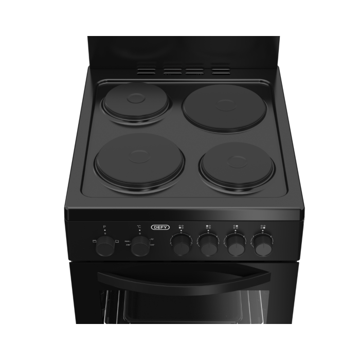 Defy 50cm Black 4 Plate Compact Stove Black FC - DSS554