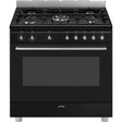 Smeg 90cm Black Cooker With Gas Hob - SSA91GGBL2
