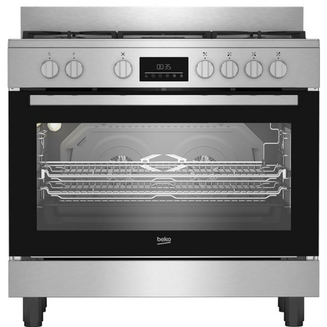 Beko 90cm Stainless Steel Freestanding Gas/Electric Cooker - BGTW11225EX