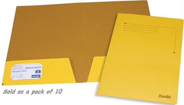 Bantex A4 Flap Document Folder Yellow