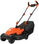 Black + Decker BEMW451BH-QS 1200W 32CM Electric Lawn Mower with Ergonomic Handle AC Adapter Rotary Push Lawn Mower (Black, Orange)