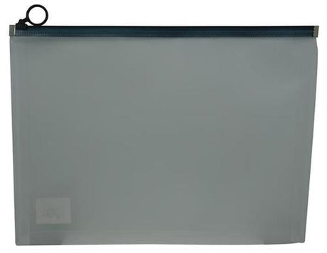 Brainware A4 Clear Carry Folder With Black Easy Slide Zip