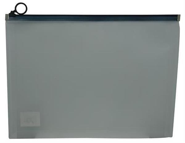 Brainware A4 Clear Carry Folder With Black Easy Slide Zip
