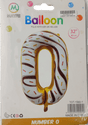 Casey 102cm Donut Balloon Number 0