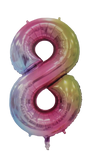 Casey 102cm Rainbow Balloon Number 8
