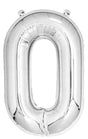 Casey 102cm Silver Balloon Number 0