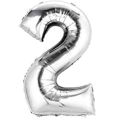Casey 102cm Silver Balloon Number 2