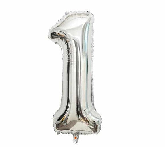 Casey 102cm Silver Balloon Number.1 Retail Packaging No