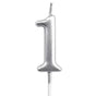Casey 10cm Silver Numerical Birthday Candle Nr.1 Retail