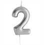 Casey 10cm Silver Numerical Birthday Candle Nr.2 Retail