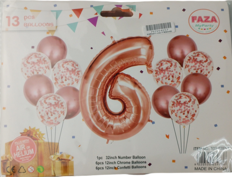 Casey 13pc Rose Gold and White Balloon Set Nr 6
