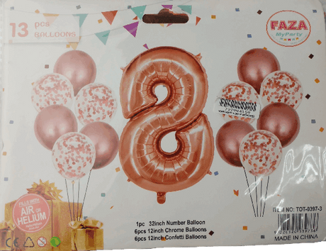 Casey 13pc Rose Gold and White Balloon Set Nr 8