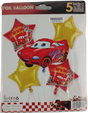 Casey 5pc Red Cars Themed Birthday Balloon Set
