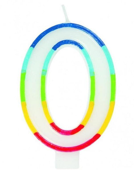 Casey 7cm Multicolor Numerical Birthday Candle Nr.0 Retail