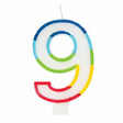 Casey 7cm Multicolor Numerical Birthday Candle Nr.9 Retail