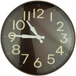 Casey Wall Clock Woodgrain outer rim with Brown details
