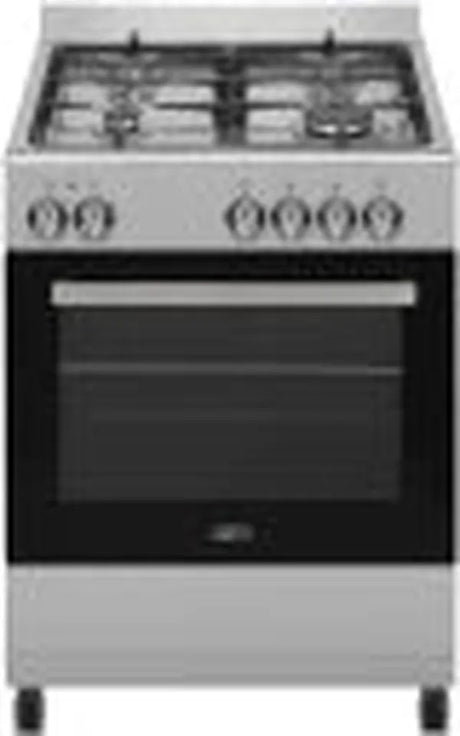 Defy DHG128 Stainless Steel 4-Burner Manual Gas Stove with Electric Oven - 56L Capacity