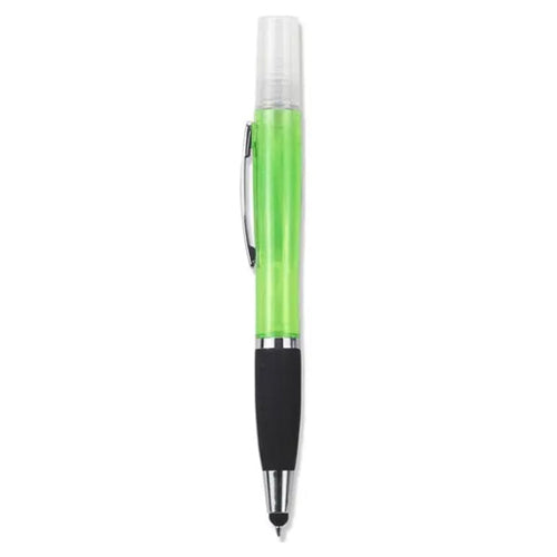 Geeko 3-in-1 Sanitizer Spray Stylus and Blue Ink Pen Green