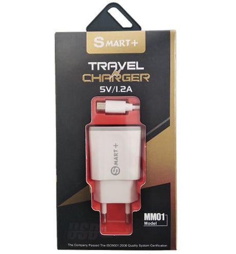 Geeko SMART+ USB Travel Charger with MicroUSB Cable