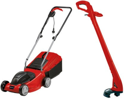 Generic Einhell Combo Kit: 1000 W Electric Lawnmower and 250 W Trimmer – 220 V Garden Tools for Easy Lawn Care Z-3400257K Battery & AC Adapter Rotary Push Lawn Mower (red)