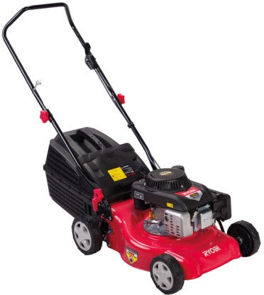 Generic Petrol Lawnmower – 125 cc 4-Stroke Engine, 410 mm Cut and 45 L Catcher with 7-Position Height Adjust RM-125P Battery & AC Adapter Rotary Push Lawn Mower (red,black)