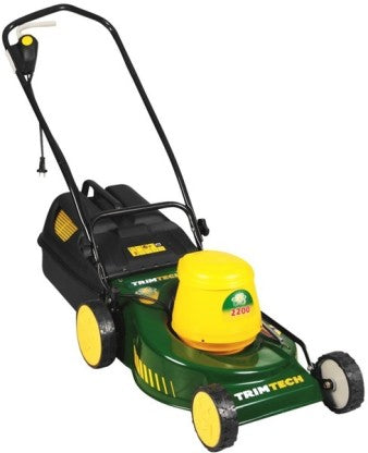 Generic Trimtech 2200 W Electric Lawnmower Battery & AC Adapter Rotary Push Lawn Mower (green yellow)