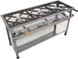 Heavy-Duty 3-Burner Cast Iron Gas Boiling Table - LPG Fuel, Manual Ignition, Commercial Grade
