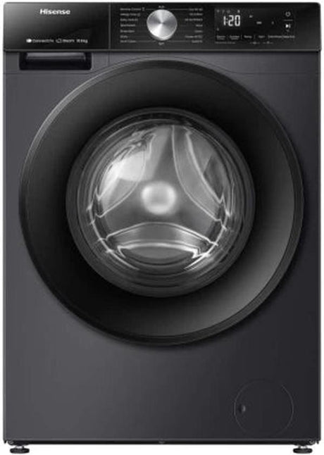 Hisense 10kg Front Loader Washing Machine | 1400 RPM Spin | 16 Wash Programs | Grey & Black