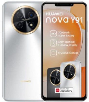Huawei NOVA Y91 - Stunning 6.95" FullView Display, 7000mAh Super Battery, 256GB Storage, 50MP Camera - Silver
