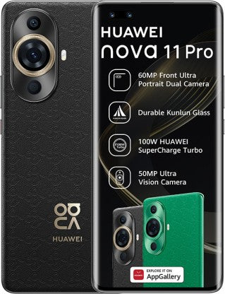 Huawei Nova 11 Pro 4G Dual SIM - 256GB Storage, 8GB RAM | Stunning Black Finish | High-Performance Smartphone