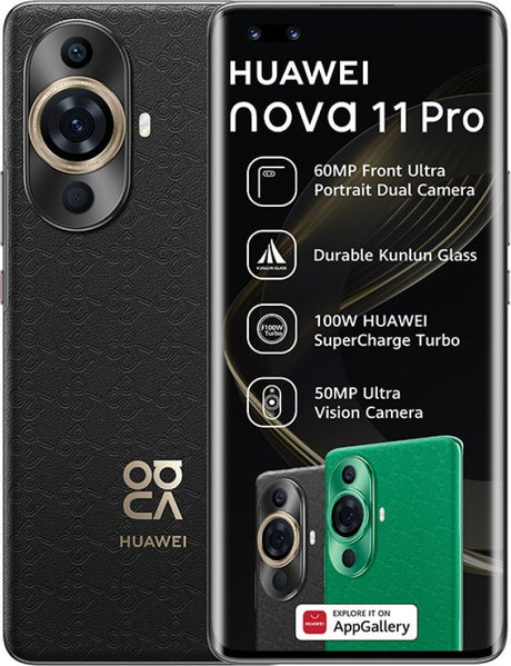 Huawei Nova 11 Pro 4G Dual SIM - 256GB Storage, 8GB RAM | Stunning Black Finish | High-Performance Smartphone