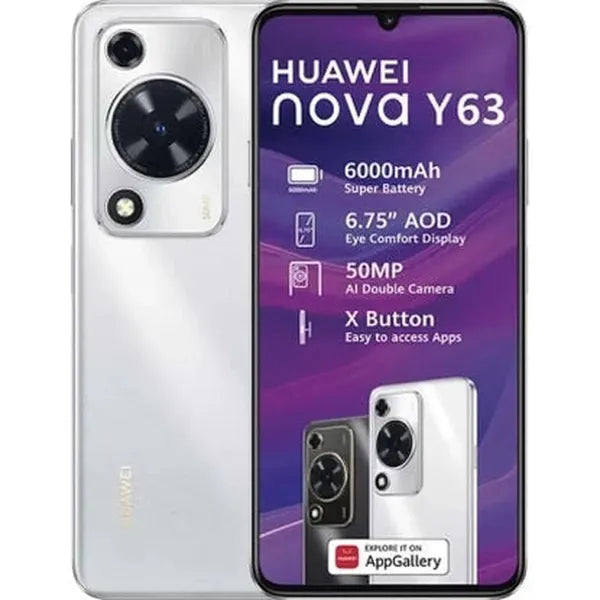 Huawei Nova Y63 4G Dual Sim 128GB (Silver, 128 GB)