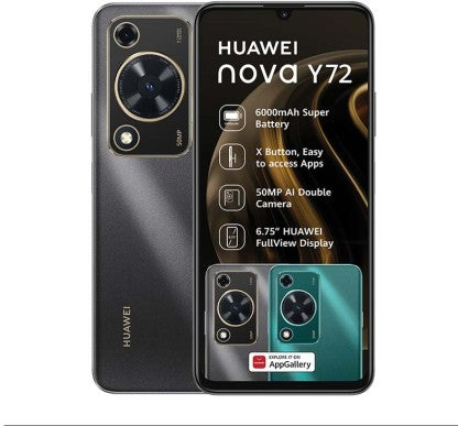 Huawei Nova Y72 4G Dual Sim 128GB 8GB RAM Smartphone - Black