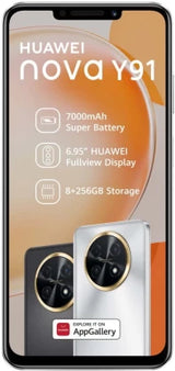 Huawei Nova Y91 - Stunning Silver Smartphone with 256 GB Storage, 8 GB RAM, and 7000 mAh Battery