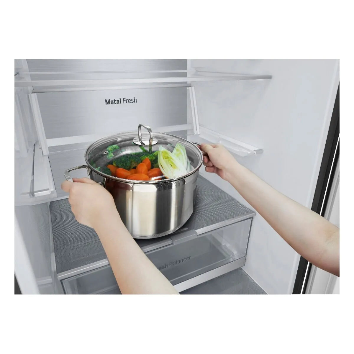 LG 343L Essence Matte Black Combi Fridge - GC-F459FSUW