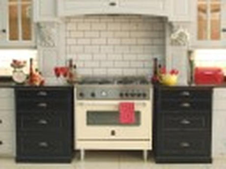 La Germania AMS95C61LBCR 95cm Stainless Steel 5-Burner Gas Stove with 142L Electric Oven - Black Chrome