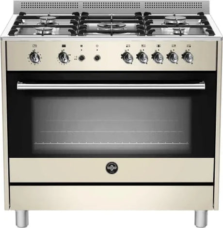 La Germania RUS95C81DCR 90cm Stainless Steel 5-Burner Gas Stove with Fan-Assisted Oven and Wok Burner