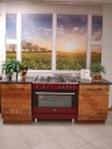 La Germania RUS95C81DVI 5-Burner Stainless Steel Freestanding Gas Stove with 142L Fan-Assisted Oven and Wok Burner