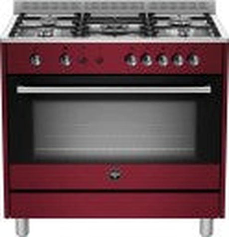 La Germania RUS95C81DVI 5-Burner Stainless Steel Freestanding Gas Stove with 142L Fan-Assisted Oven and Wok Burner