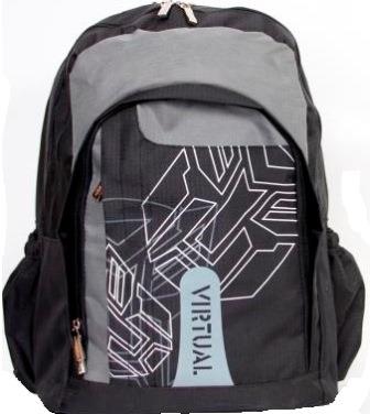 Macaroni Black and Grey Scolaro Student Backpack