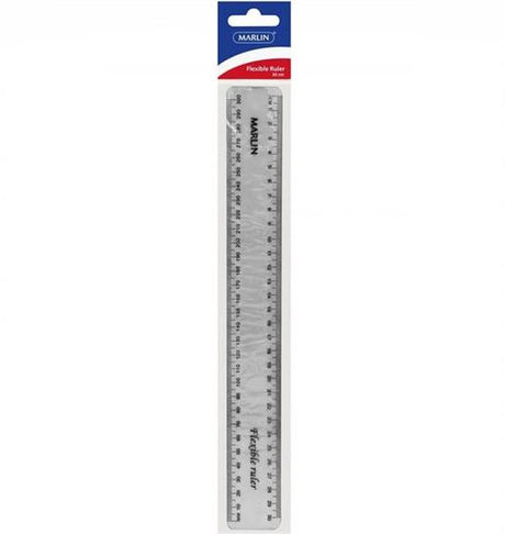 Marlin Flexible 30cm Ruler Clear-