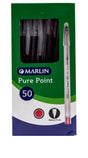 Marlin Pure Point Transparent Pens Box of 50 Colour: Red