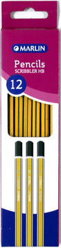 Marlin Scribblers HB end dipped pencil Blue and Yellow