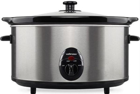 Mellerware Slow Cooker Stainless Steel Brushed 6.5L 320W