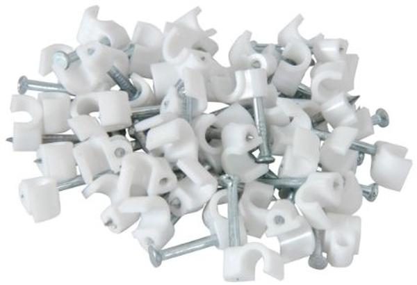 NOBLE ROUND CABLE CLIPS 9MM WHITE 100 PC