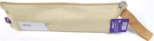 Nexx Fabric 1 Pocket 33cm Beige Brown Pencil Case