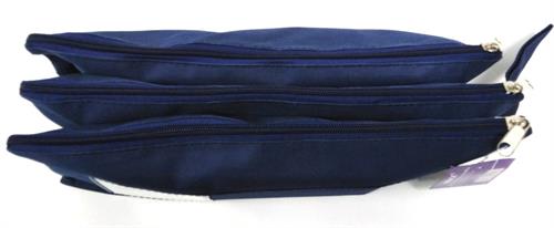 Nexx Fabric 3 Pocket 33cm Navy Blue Pencil Case