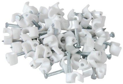 Noble 6mm White 100 Pieces Round Cable Clips